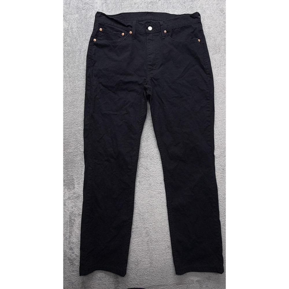 Levis 514 Pants Mens Measured 35x29 Black Straight Leg Stretch Mid Rise Pants